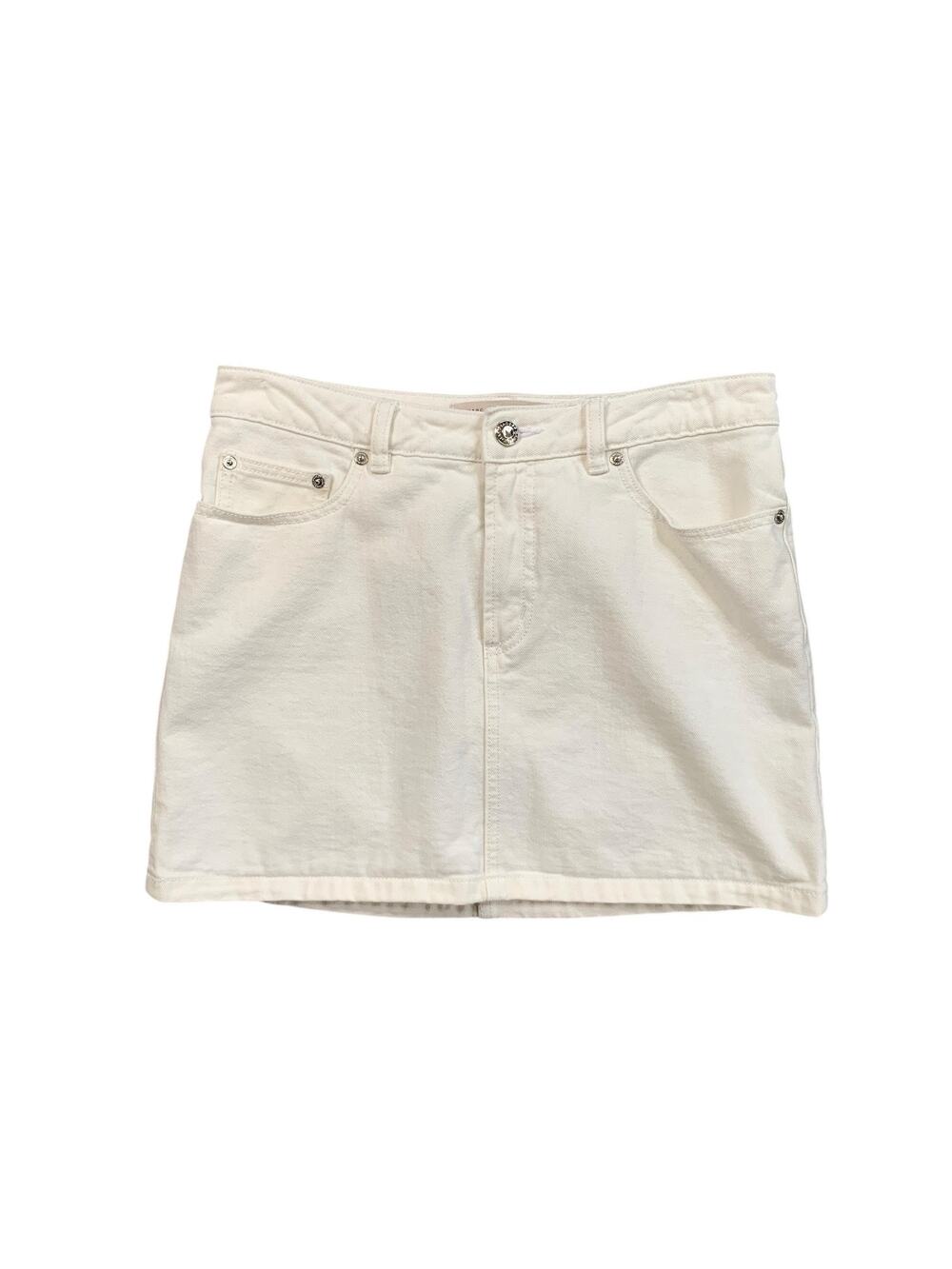 Marc by Marc Jacobs Skirt Women 27 White Denim Cotton Icon 5 Pocket Zip Fly Mini